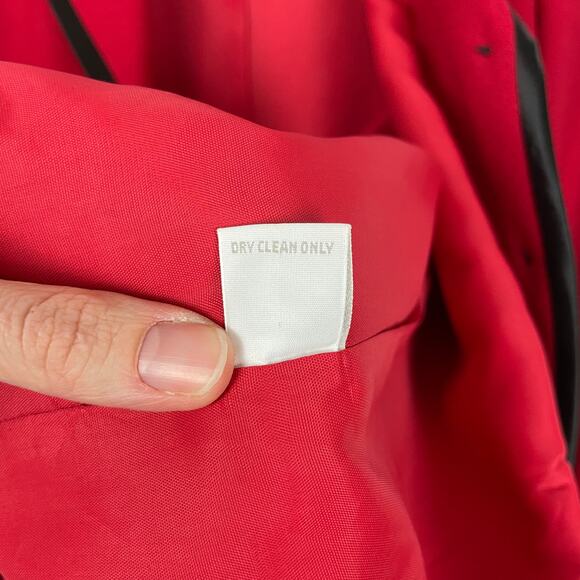 Preston & York | Vintage Red 100% Wool Black Trimmed Button Career Blazer - Picture 11 of 11